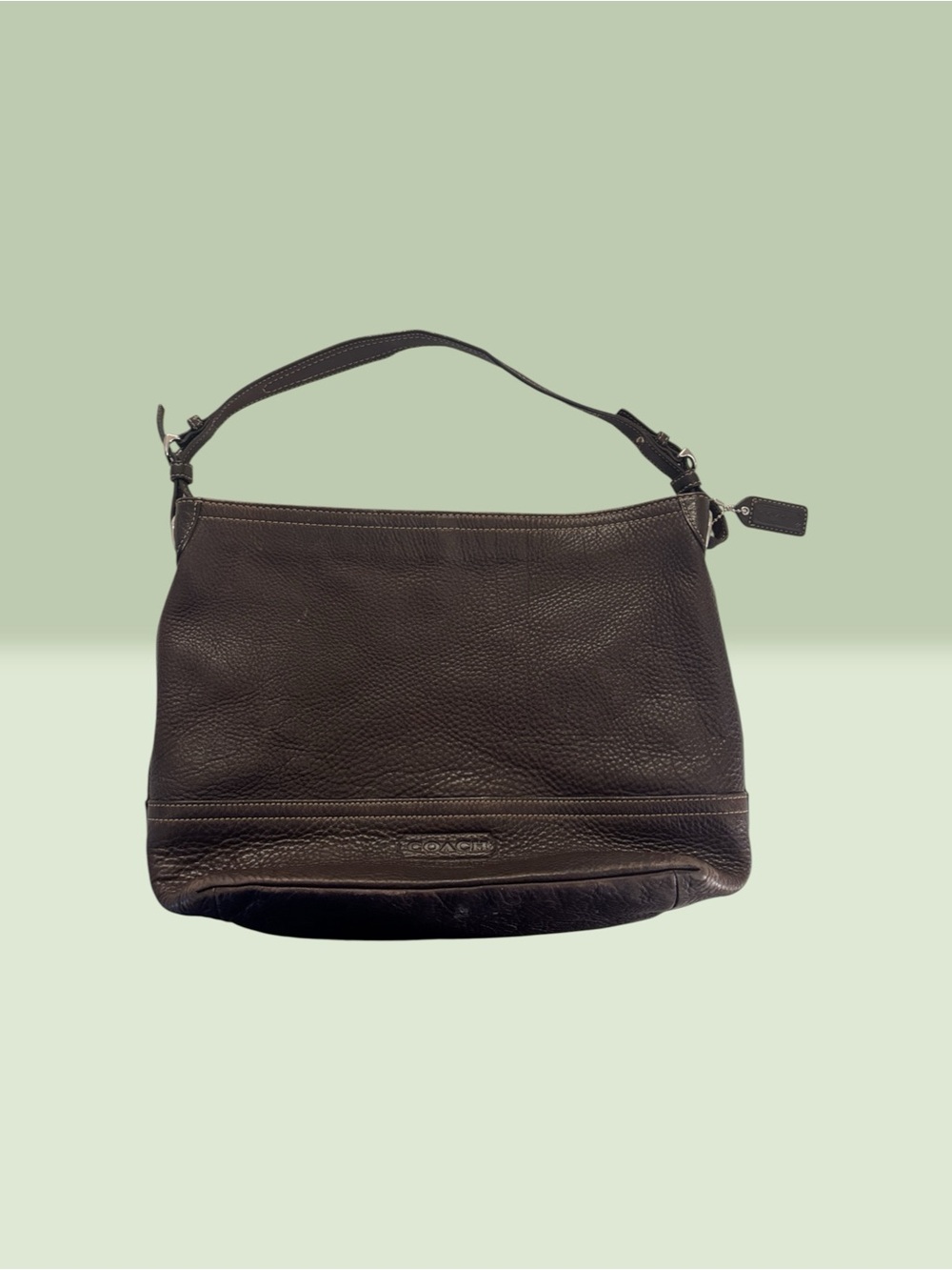 Vintage Coach  Brown Pebbled Leather Hobo Bag Y2K